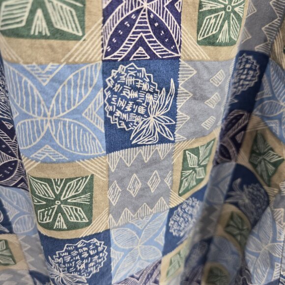 Cooke Street Blue Green Aloha Pineapple 100% Cotton Button Down Shirt Large - Picture 6 of 11